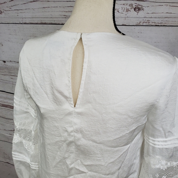 NWT Endless Rose sleeved lace detail white dress - Picture 9 of 12